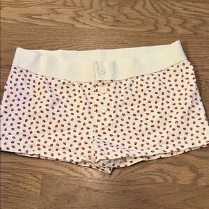 Brandy Melville Cream and Red Polka Dot Shorts